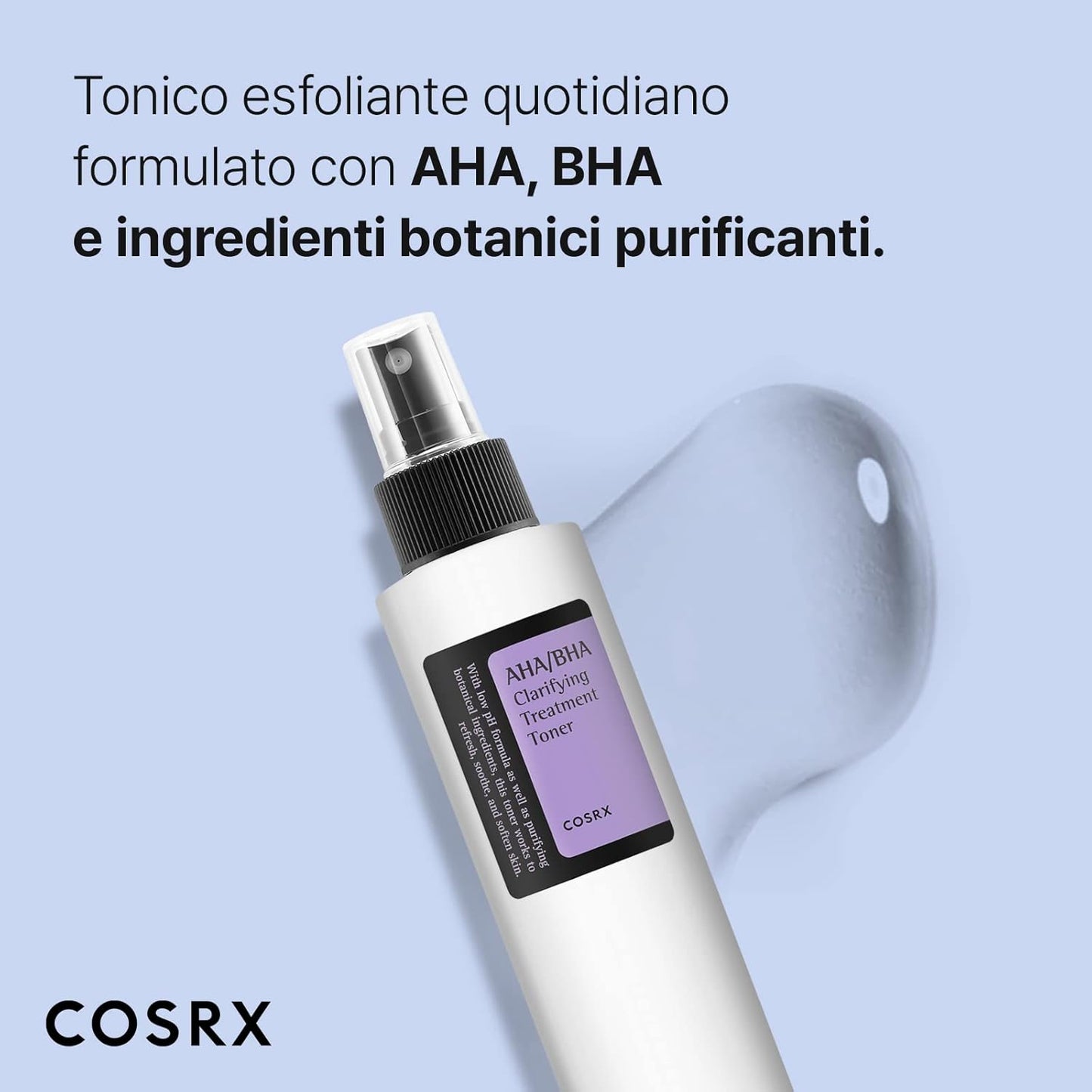 COSRX AHA/BHA Treatment Toner 5.07 fl.oz/ 150ml, Facial Exfoliating Spray for Whiteheads, Pores, & Uneven Skin, Korean Toner, Not Tested on Animals, No Parabens, No Sulfates, Korean Skin Care