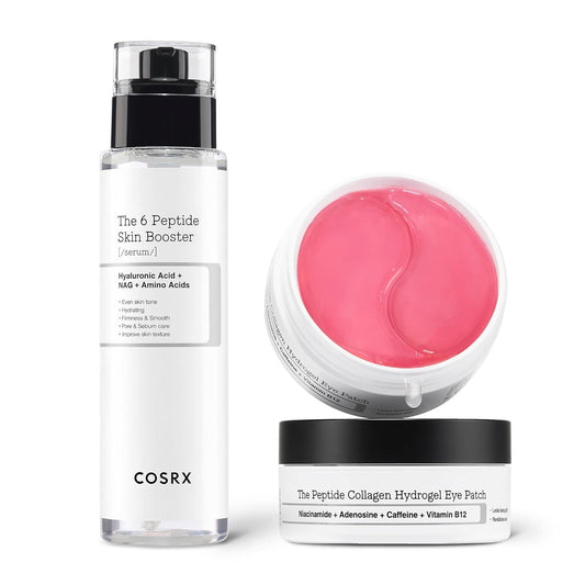 COSRX 6X Peptide Collagen Booster Toner Serum + Peptide Collagen Hydrogel Eye Patch, Peptide Skincare Sets, Korean Skin Care